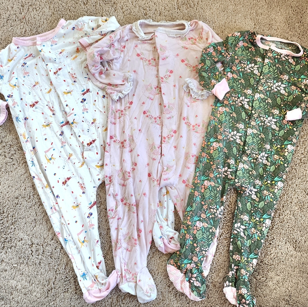 Magnetic Me White and Pink Footies One Piece